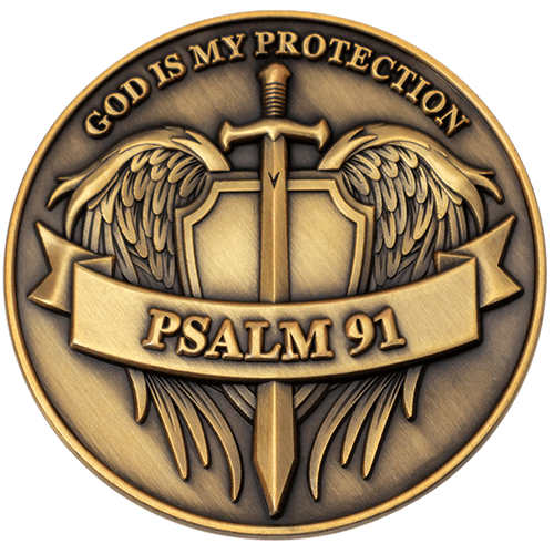 This image depicts Psalm 91, a prayer known for its themes of protection and trust in God.